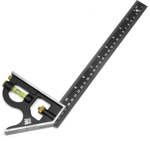 WEN ME144L 12-Inch Aluminum Combination Square with Bubble Level