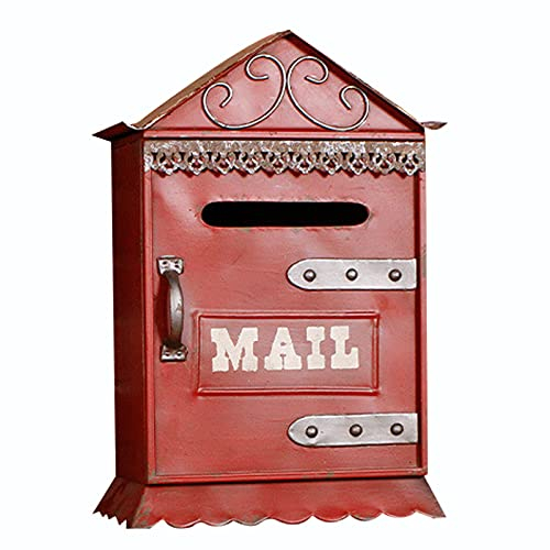 Cassetta della Posta da Parete in Stile Vintage, Shabby Chic, Cassetta delle Lettere da Esterno in Ghisa Resistente alle Intemperie, Cassetta delle Lettere per la Decorazione Della di Campagna - Ros