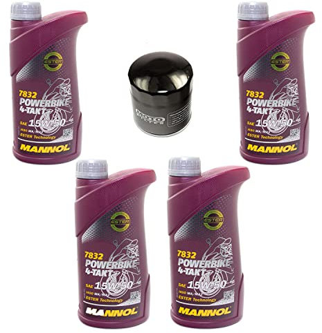 Motoröl Set 15W50 4 Liter + Ölfilter MF163 für BM W