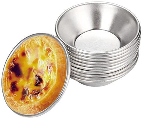 Stareal 24pcs Egg Tart Molds Tiny Pie Tartlets Dessert Mold Pans Tin Puto Cup Bakeware Muffin Cupcake Cake Cookie Mold Baking Tool, Round Reusable Nonstick