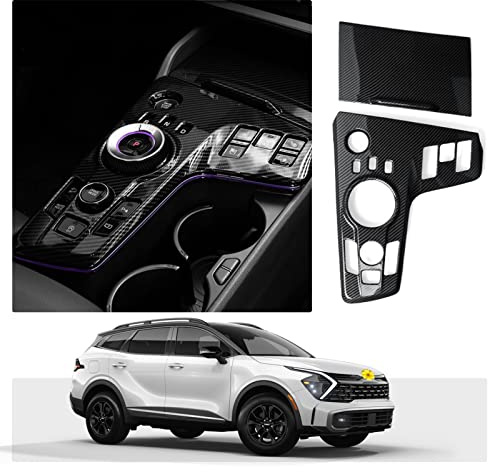 CDEFG Kompatibel mit Kia Sportage NQ5 2022-2024 2025 Mittelkonsole Wrap kit Kohlefaser Aufkleber Sticker Dekor Interieurleisten Auto Dekoration Sportage 2024 Zubehör (Elektronische Automatikgetriebe)