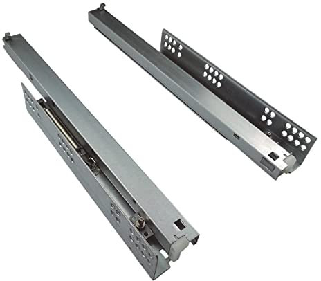 AZERODESIGN-Guías correderas para cajones -Guía Cajón Juego Guías -Railes Cajones extraíbles-Guía Rodamientos Laterales-Rieles para cajones -Sistema Cierre Suave-Guía cajón-Guía para Cajones(500mm)