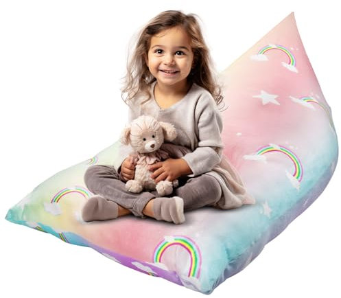 KOLACEN Stuffed Bean Bag Kinder Sitzsack Kuscheltier Aufbewahrung Sitzsack Kinder Spielzeug Stofftier Sitzsack Kinderzimmer Kinderliege Sitzsäcke Faltbar Große Kapazität Kindercouch für Kinder