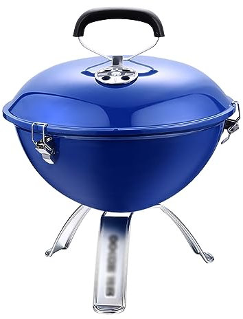 esmen Barbecue-Holzkohlegrill Tragbarer Holzkohlegrill, runder Edelstahlofen mit Zwei Belüftungssystemen für Picknicks im Innenhof, Camping, Grillkessel Stand-Up-Propangrill