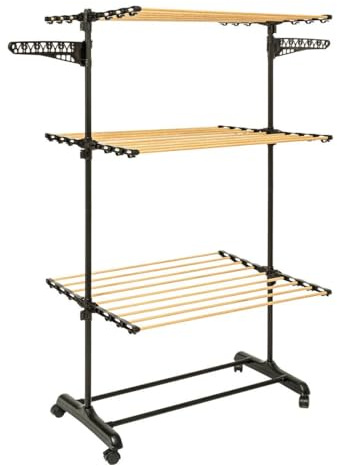 5 five simply smart 5Five - Etendoir à Linge Tour Pliantr sur roulettes Bara - Séchoir 25m - Charge 40kg