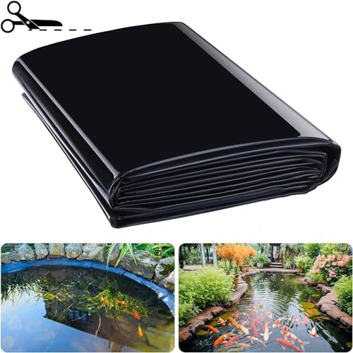 Dtyubfg Flexible Anpassbar Teichfolie-2x3m 2x4m 5x6m Schwarz Teichplane,Kann Wiederverwendet Reißfest Gartenteich Dichtungsfolie Für Fischteich/Garten Wasserfall