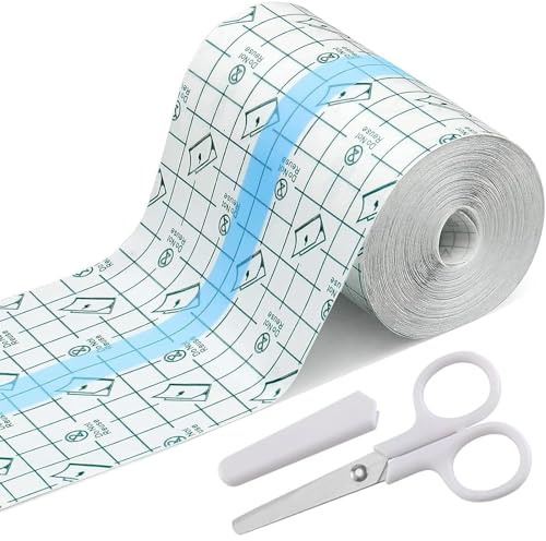 Duschpflaster Wasserfest Pflaster Groß Rolle, Tattoo Folie Heilung 15cm*2m, Wasserdichtes Pflaster,Selbstklebender Verband Tattoo, Second Skin, Medizinisches Klebeband, zum Sport, Duschen