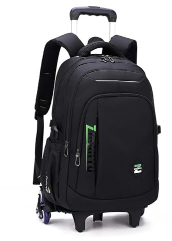 Yumenam Trolley Jungen Rucksack Kindergepäck Abnehmbare Trolley Schultasche Hohe Kapazität für Grundschüler mit 6 Rädern