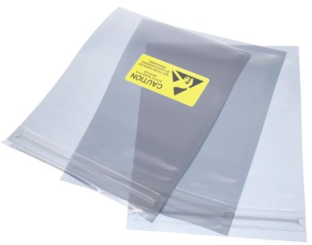 QUARKZMAN Antistatiska skyddspåsar 50 st 4 x 6 tum (10 x 15 cm) förslutningsbara med hårddisketiketter HDD SSD PCB-kort