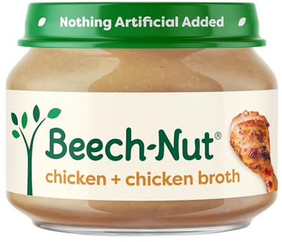 Beech-Nut Baby Food Jars, Chicken & Chicken Broth, Stage 1, 2.5oz, 10ct