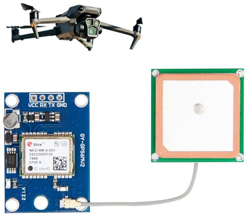 GY-NEO6MV2 NEO-6M GPS Module for Flight Control with Ceramic Antenna, GPS Board Satellite Positioning Module Accessory Arduino EEPROM/APM 2.5 Compatible, RS232 TTL Interface