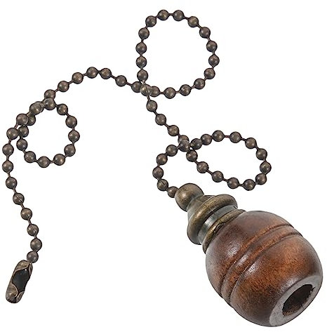 Uonlytech Retro Holz Zugkette Mit Kugel Langlebige Deckenventilator Pendelkette Dekorative Deckenleuchte Zugkette Im Vintage Stil Passend Für Deckenventilatoren Und Leuchten Abmessbare Attic