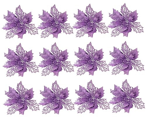 ANDRESLAD 1 Set 12 Pezzi Albero Di Natale Ghirlanda Pendente Lucine Verdi Viola Decorazioni Di Natale Lanterne Di Luci Di All'Aperto Decorazioni Autunnali Ornamenti Natività