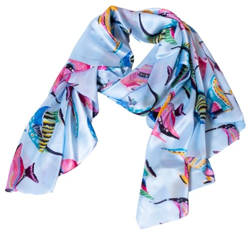 FOULARD/STOLA A.CARACCIOLO LINEA CAPRI 100% SETA (BLU SEA)