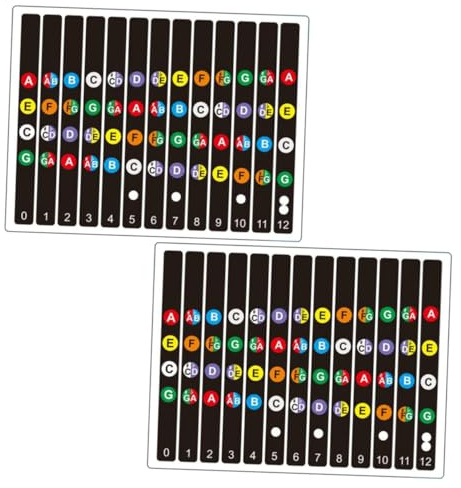 Mikinona 2 Satz Abnehmbare Gitarren Tonleiter Aufkleber aus Pvc für Griffbrett Praktische Lernhilfen zum Gitarrenspielen für Anfänger und Kinder Geeignet