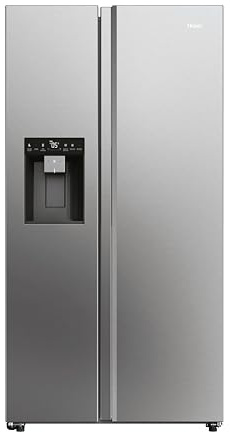 Haier SBS 90 Series 7 American Fridge Freezer, 601L, Platinum Inox, C Class | Total No Frost, Humidity Zone, Multi Air Flow, Water Dispenser, Precise Temperature Control, hOn App, HSW79F18CIMM