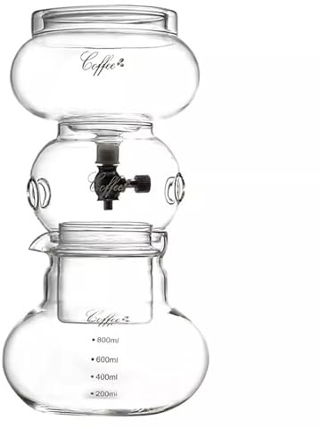 Cafetière à piston à infusion froide, Cafetière à goutte à froid Ice Drip Smooth Slow, avec vitesse de goutte réglable, verseuse en verre de 800 ml, for le bureau à domicile, prépare 4 à 6 tasses