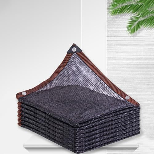 Telo ombreggiante per esterni, resistente ai raggi UV, con occhielli, traspirante e resistente agli strappi, 4 x 15 m, colore nero, con 3 ancoraggi