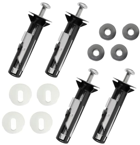 Gotetiso 4 Pièces Vis et Boulons Universels pour Siège de Toilette Boulons de SièGe de Toilette Universels Longs en Acier Inoxydable Kit de Fixation Abattant Wc Accessoires d'entretien
