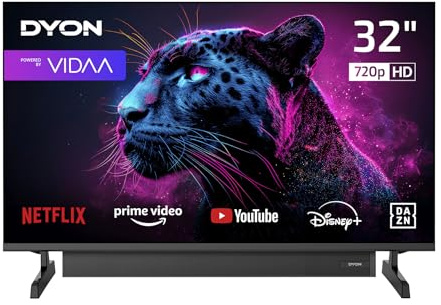 DYON Movie Smart 32 VX-S Smart TV 32 tum med Soundboost, trippel tuner (DVB-C/-S2/-T2), App Store, Prime Video, Netflix, YouTube, DAZN, Disney+, hotellläge