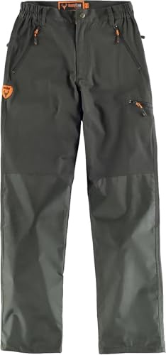 WORKTEAM Pantalón de Caza, Pesca y Outdoor, Tejido Impermeable y Resistente, con Refuerzos en Rodillas, Ajuste Cómodo, Unisex Verde Caza M