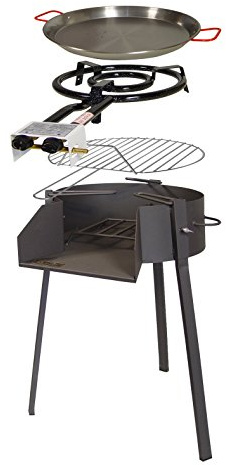 Imex El Zorro – Barbacoa Redonda 50 cm con Parrilla y Quemador de Gas | 61x75x50 cm | Hierro Reforzado con Parrilla Cincada Anticorrosión | Ideal para Leña, Carbón y Gas