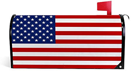Kuizee Mailbox Covers Post Letter Box Cover Patriotic American Flag USA Magnetic Mailbox Wraps Weather Durability Oversized 25.5×21nch