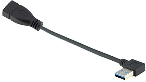 cablecc USB 3.0 Typ-A Stecker auf USB 3.0 Typ-A Buchse Verlängerungskabel Links gewinkelt