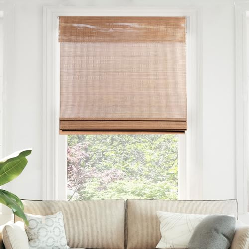 Chicology Bambus-Raffrollos, umweltfreundlich, lichtfilternd, für Fenster, ideal für Zuhause und Terrasse, Modell: Eichel/Braun, 81,3 x 162,5 cm (B x H)