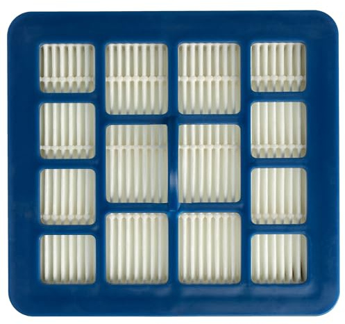 vhbw filtre compatible avec Hoover TE70ID30001, TE 70, TDI2355084, TE70EN20001 aspirateur - filtre d'évacuation HEPA bleu foncé/blanc