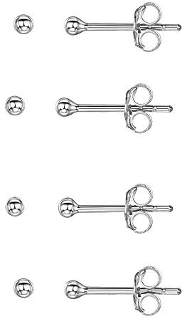 Amberta Mini-Ohrringe aus 925er Sterlingsilber – Paar Ohrstecker für Damen – modische glitzernde Ohrstecker – verschiedene Modelle und Größen