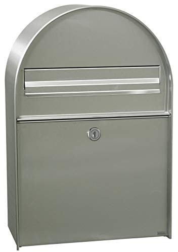 MEFA by Renz Briefkasten Amber 400 (Farbe Edelstahl, Regenschutzüberstand, große Einwurfklappe, Größe: 555x380x210 mm) 400020M