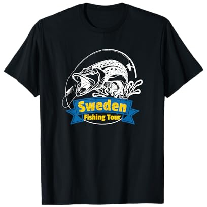 Schweden Angeln I Angeltour Geschenk Hecht Barsch T-Shirt