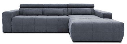 DOMO. collection Ecksofa Brandon, Sofa mit Rückenfunktion in L-Form, Polsterecke, Eckgarnitur 285 x 175 x 98 cm (BxTxH), dunkelgrau