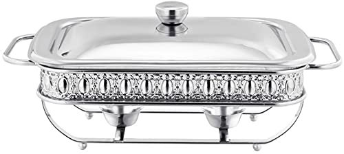 MNSSRN Glas-Buffet-Herd, Alkoholherd-Hot-Pot-Set, hochtemperaturbeständig, Nicht heiß, multifunktionaler Speisenwärmer, geeignet für Dinner-Hochzeiten,Silber,2L