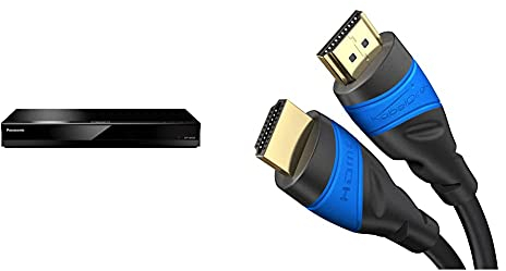 Panasonic DP-UB424EGK Ultra HD-spelare (4K Blu-ray Disc, VoD, DLNA, 2x HDMI, USB, svart) & KabelDirekt – HDMI-kabel 8K / 4K – 3m – med A.I.S-skärmning