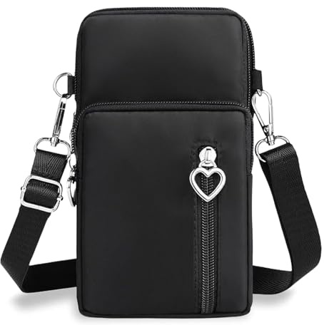 Aucuu Women Crossbody Phone Bag, Nylon Mini Crossbody Shoulder Bag with Detachable Adjustable Straps, Cellphone Purse Armband with Headphone Port for cellphones under 7 inches