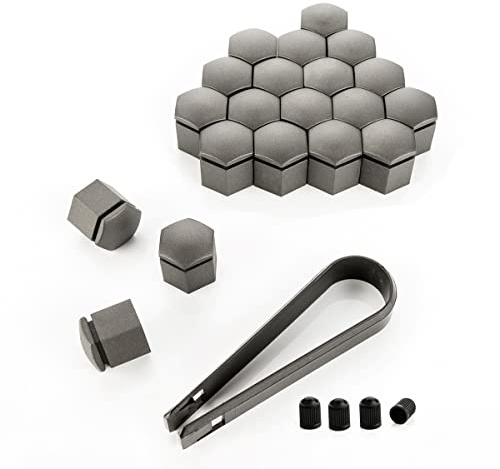 LST 20x Sechskant Radschraube Abdeckkappen 19 mm grau Matt Felgen Kappen Set