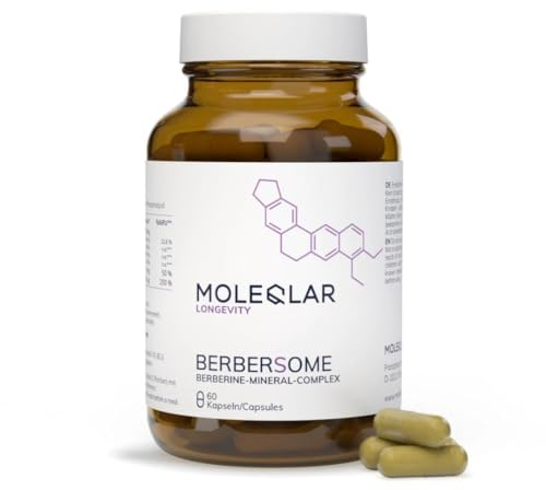 MoleQlar Berbersome 60 Kapseln - Berberin, Zink & Chrom - Nahrungsergänzungsmittel mit 550mg Berberin-Komplex pro Kapsel - 10-fache Bioverfügbarkeit