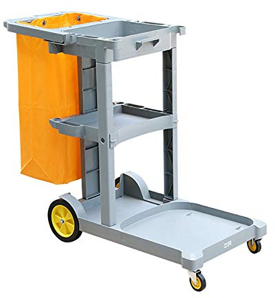 Trolleys,Janitorial Cleaning Cart Trolley on Wheels, Office & Industrial Housekeeping Hotel Room Plastic Cart
