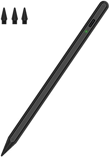 Stylus Stift Pro für iPad 2018-2024, iPencil 2. Generation für iPad mit Handfläche Ablehnung &Neigungssensitivität, Pencil für ipad 10/9/8/7/6, Mini 6/5, Air 5/4/3, Pro 11''/12,9'' Black