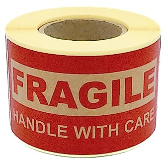 MD Labels FRAGILE Warnetiketten aus Kraftpapier – 100 × 50 mm – 200 Stück – selbstklebende Versandaufkleber