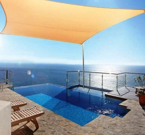 TOLDO Vela Sombra Cuadrado 3,6X3,6 M con protección Rayos UV y Tejido Transpirable para Exterior (3.6_x_3.6, Arena)