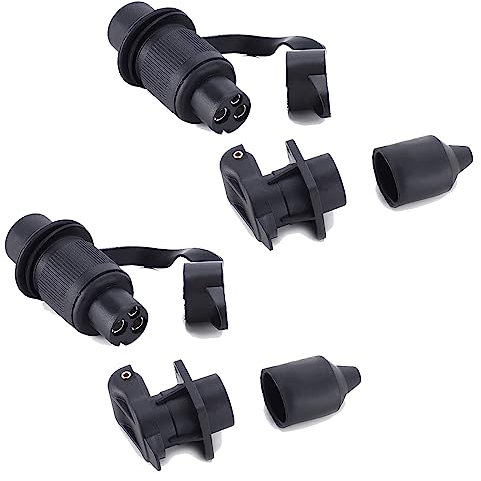 CAM2 2 Piece 3-Pole Socket 12V Trailer Plug 3-Pole Connector Towing 3 Way Male and Female Truck Parts For Electric Caravan and Other Commercial Vehicle