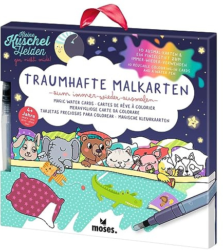 moses. Kleine Kuschelhelden Traumhafte Malkarten, wiederverwendbares Malbuch mit Wasserstift, magisches Ausmalbuch, Wassermalbuch für Kinder ab 4 Jahren