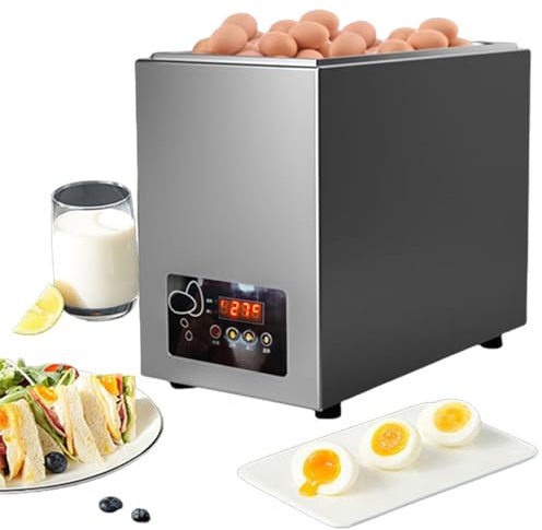 HLGKBY Hervidor de Huevos eléctrico Hervidor de Huevos, máquina Comercial de Huevos de Aguas Termales Suaves/medianos/Duros/escalfados, máquina de Huevos de té de Acero Inoxidable