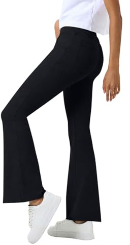 Onsoyours Jeggings Damen Stretch Jeans Bootcut High Waist Bequem Jeanshosen Casual Yoga Denim Leggings Schlaghose A Schwarz XXL