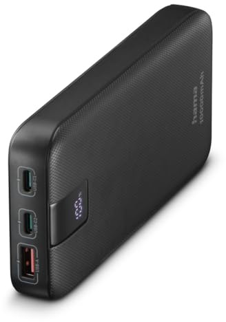 Hama Power Pack 10000 mAh, externer Akku mit 2X USB C + 1x USB A, klein | Mobiles Ladegerät anthrazit, Akkupack Handy Zubehör, Tablet, Bluetooth-Box etc., tragbares Ladegerät, Powerpack zertifiziert