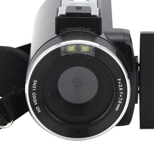Srliya Videocamera Portatile 4K Ad Alta Definizione con Zoom 18X, Display Touch Screen IPS da 3 Pollici, Tecnologia Anti-vibrazione per una Migliore Fotografia con Videocamera