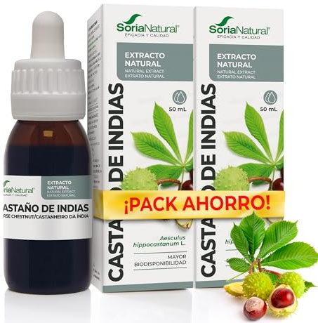 Soria Natural Extracto Castaño de Indias - Apoyo para la Circulación y Piernas Cansadas, Pesadez - Extracto Puro y Natural - Botella con 50ml - PACK 2 (2)